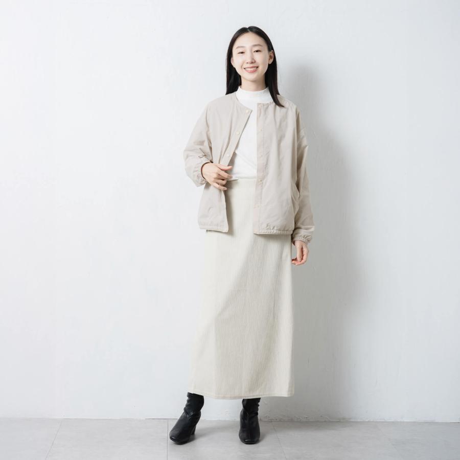 インナーダウン レディース カーディガン ジャンパー アウター 軽量 薄手 ノーカラー ジャケット コート 秋 冬 ボタン AH-1011 ノーカラーウォームジャケットW | AME TO HARE | 08