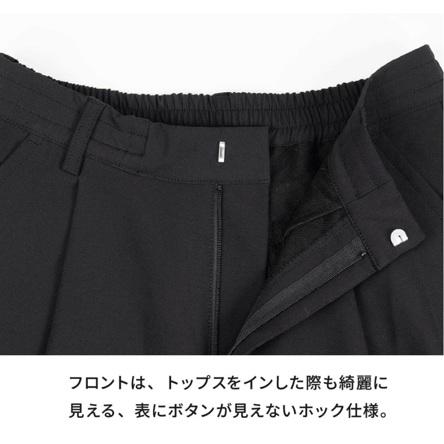 裏起毛 パンツ レディース ワイドパンツ 裏起毛パンツ ワイド 防寒 保温 防風 暖かい オフィス きれいめ おしゃれ ストレッチ AH-1013 ウォームワイドスラックス | AME TO HARE | 12