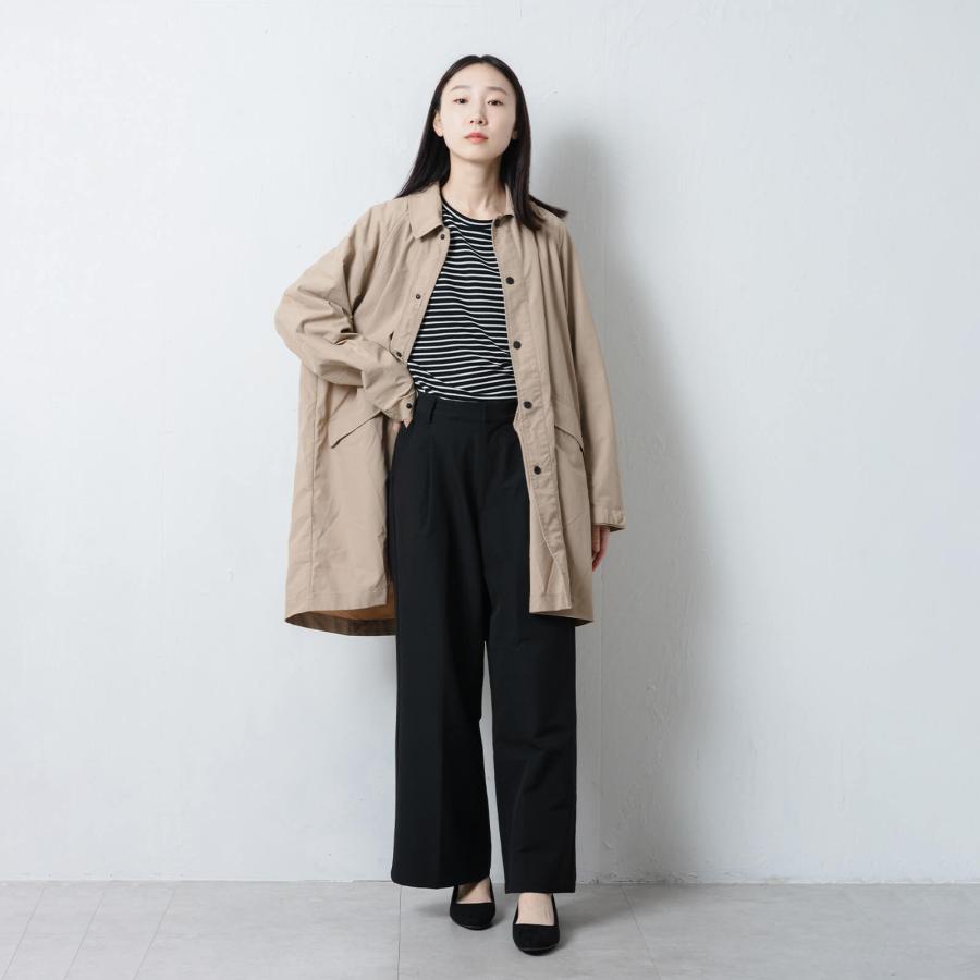 裏起毛 パンツ レディース ワイドパンツ 裏起毛パンツ ワイド 防寒 保温 防風 暖かい オフィス きれいめ おしゃれ ストレッチ AH-1013 ウォームワイドスラックス | AME TO HARE | 04