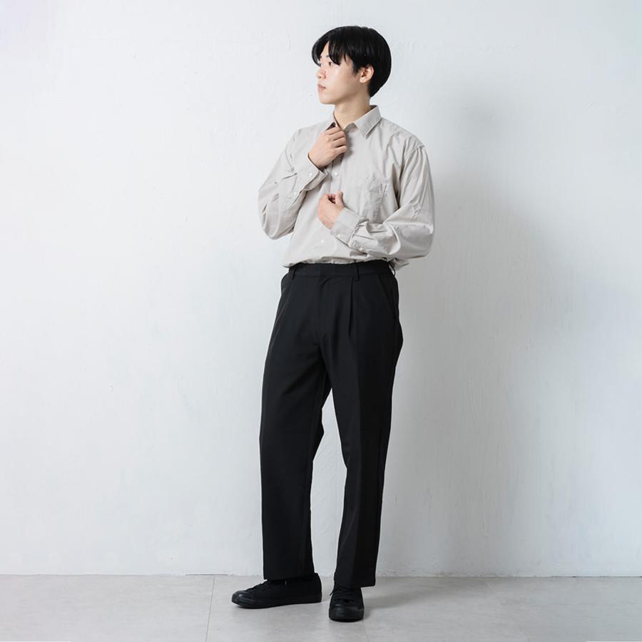 メンズ スラックス 暖かい 裏起毛 裏起毛パンツ パンツ 秋冬 防風 保温 オフィス 通勤 アウトドア ゴルフ ハイキング 洗える AH-1014 ウォームワイドスラックス | AME TO HARE | 05