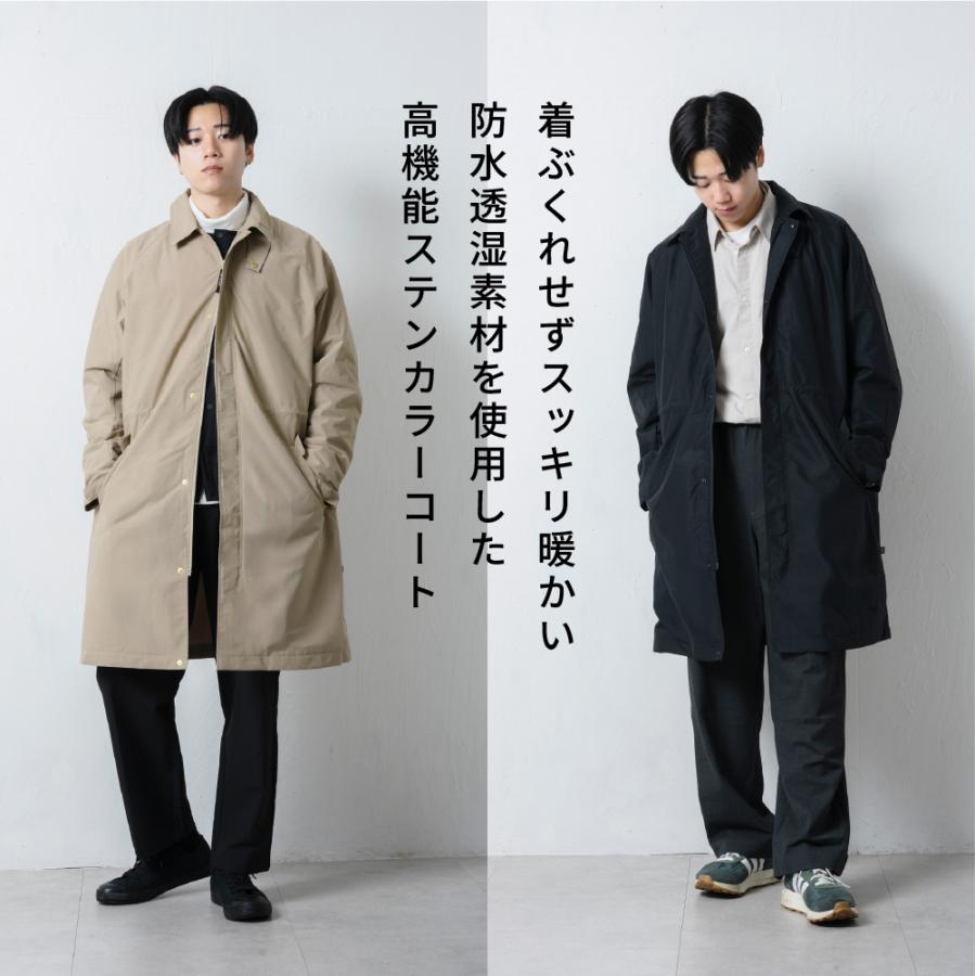 ステンカラーコート メンズ 冬 防寒 防水 コート 防水コート アウター 秋冬 防風 裏起毛 雨 雪 暖かい ビジネス カジュアル AH-1017 ウォームステンカラーコート | カジメイク | 13