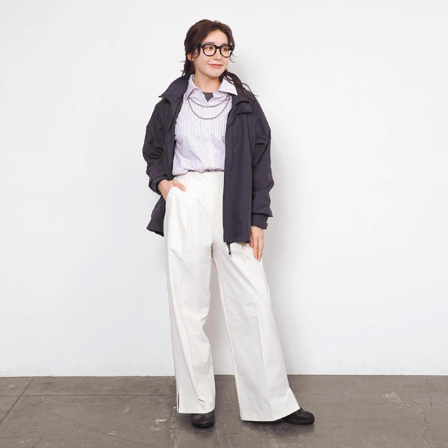 ワイドパンツ レディース  タックパンツ きれいめ ストレッチ 速乾 イージーケア スリット 涼しい カジュアル 美脚 股上深め デイリーワイドパンツ AH-1019 | AME TO HARE | 14