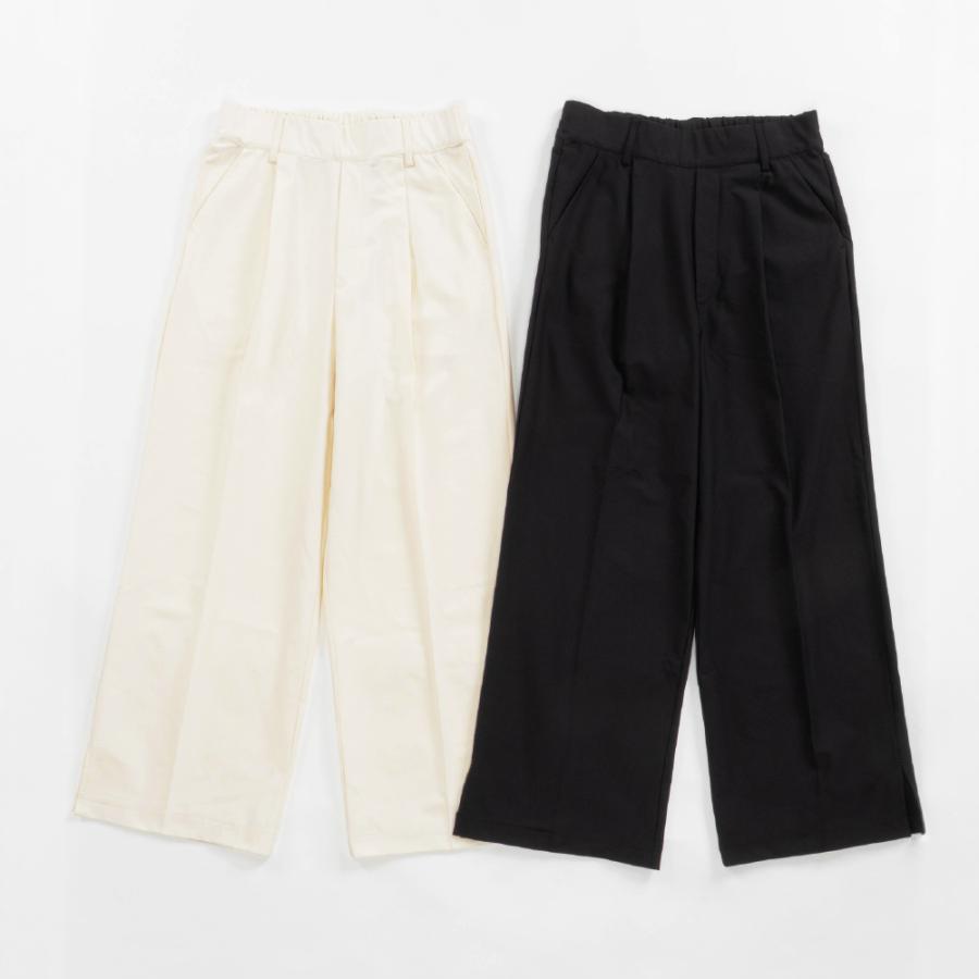 ワイドパンツ レディース  タックパンツ きれいめ ストレッチ 速乾 イージーケア スリット 涼しい カジュアル 美脚 股上深め デイリーワイドパンツ AH-1019 | AME TO HARE | 03