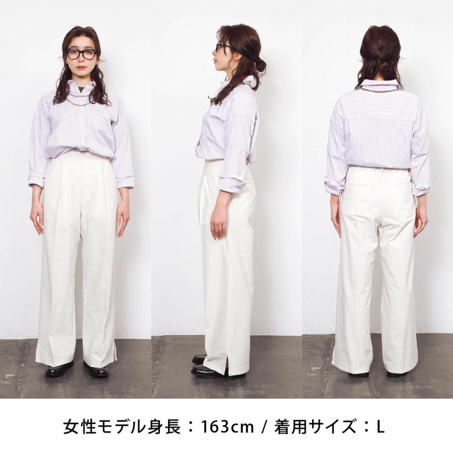 ワイドパンツ レディース  タックパンツ きれいめ ストレッチ 速乾 イージーケア スリット 涼しい カジュアル 美脚 股上深め デイリーワイドパンツ AH-1019 | AME TO HARE | 10