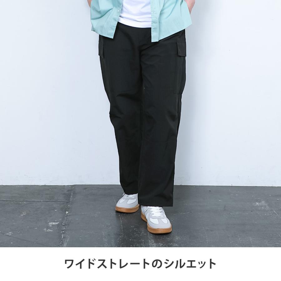 カーゴパンツ メンズ 夏用  涼しい ゆったり ワイド ズボン ボトムス ストレッチ ブラック 黒 セットアップ対応 無地 ドライタッチエアーカーゴパンツ AH-1022 | AME TO HARE | 05
