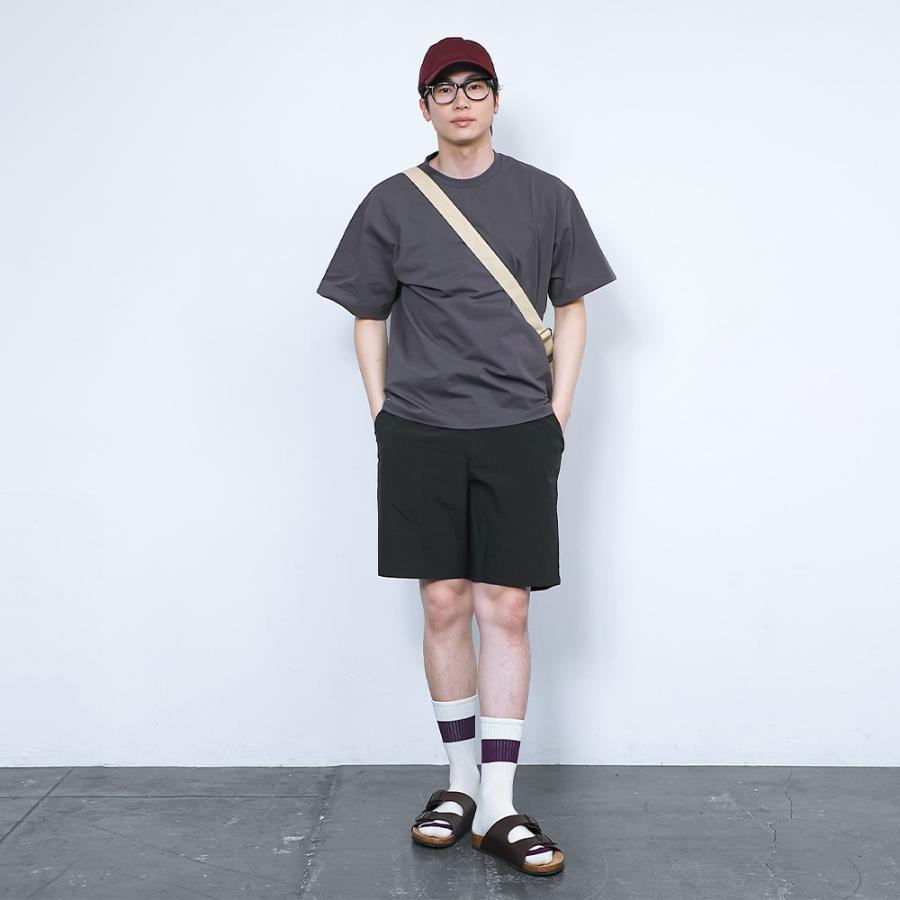 ハーフパンツ メンズ ショートパンツ 短パン 夏 ゆったり ウエストゴム セットアップ対応 無地 ズボン ボトムス ドライタッチエアーハーフパンツ AH-1023 | AME TO HARE | 08