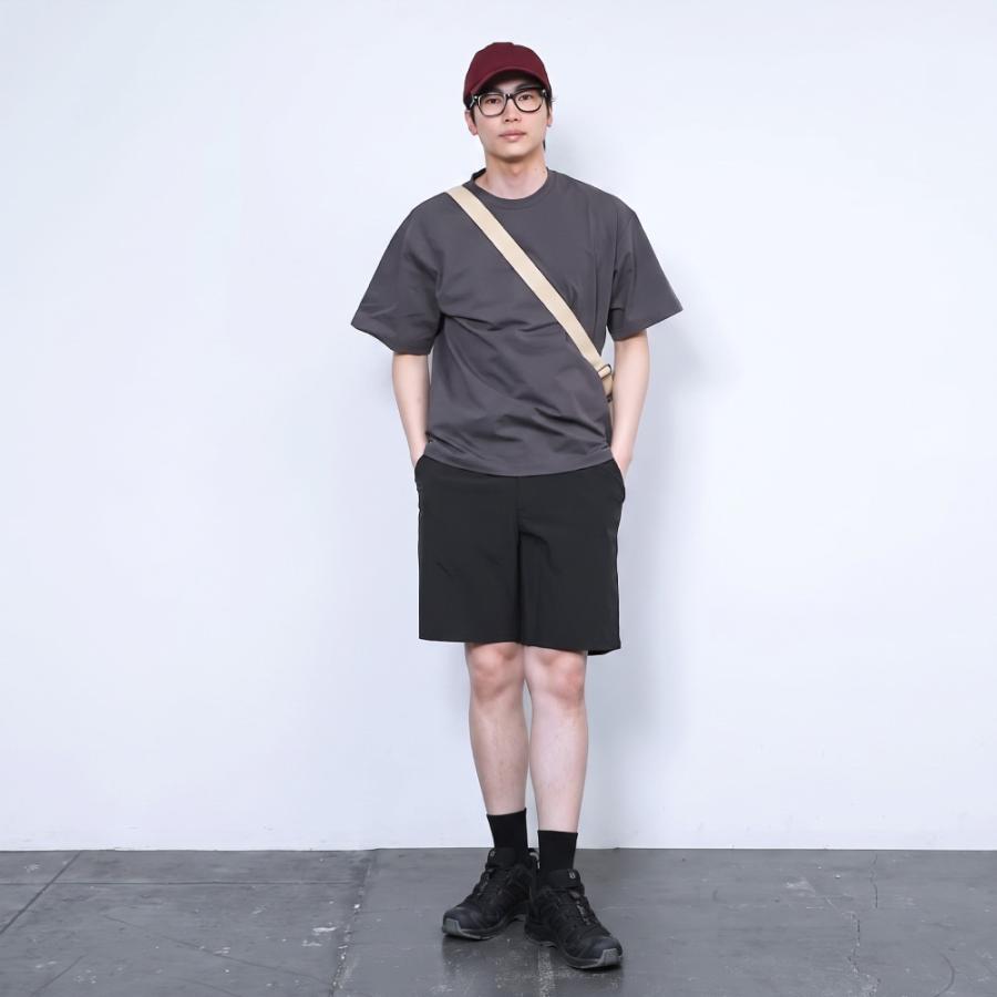 ハーフパンツ メンズ ショートパンツ 短パン 夏 ゆったり ウエストゴム セットアップ対応 無地 ズボン ボトムス ドライタッチエアーハーフパンツ AH-1023 | AME TO HARE | 08
