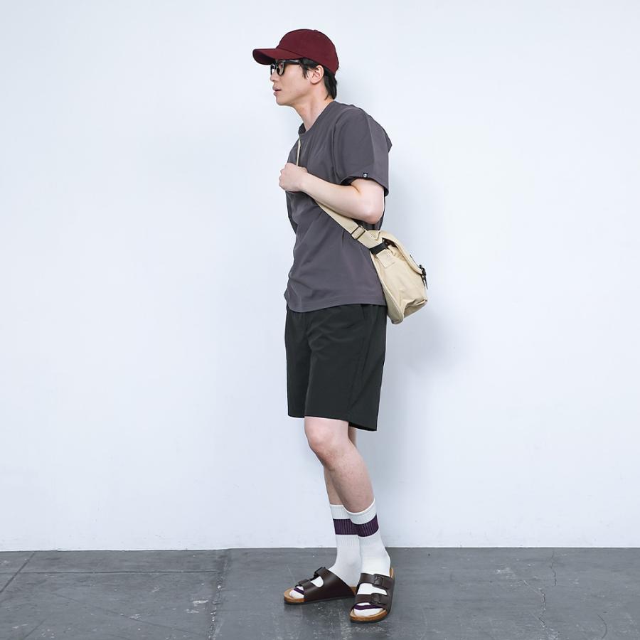 ハーフパンツ メンズ ショートパンツ 短パン 夏 ゆったり ウエストゴム セットアップ対応 無地 ズボン ボトムス ドライタッチエアーハーフパンツ AH-1023 | AME TO HARE | 09