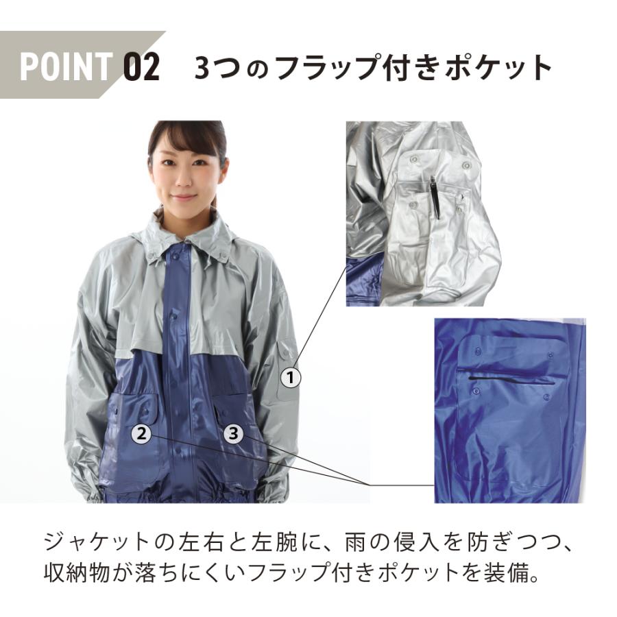 カッパ 雨具 レインウェア 上下 安い 上下組み 上下セット 合羽 カッパ レインウエア 雨具 PVC  キャピタルレインスーツ 1130 | カジメイク | 05