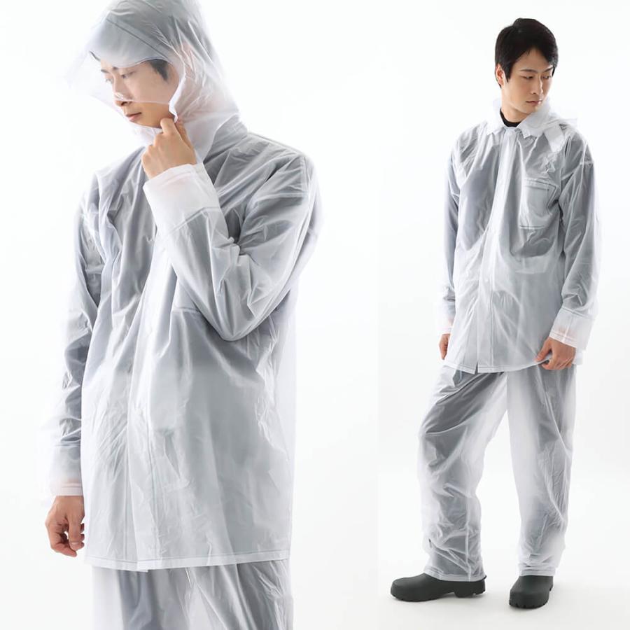 カッパ 雨具 レインスーツ 透明 レインウェア 安い キャンプ アウトドア メンズ レディース 男女兼用 子供 豪雨 PVC  レインスーツ 1500 | カジメイク | 04