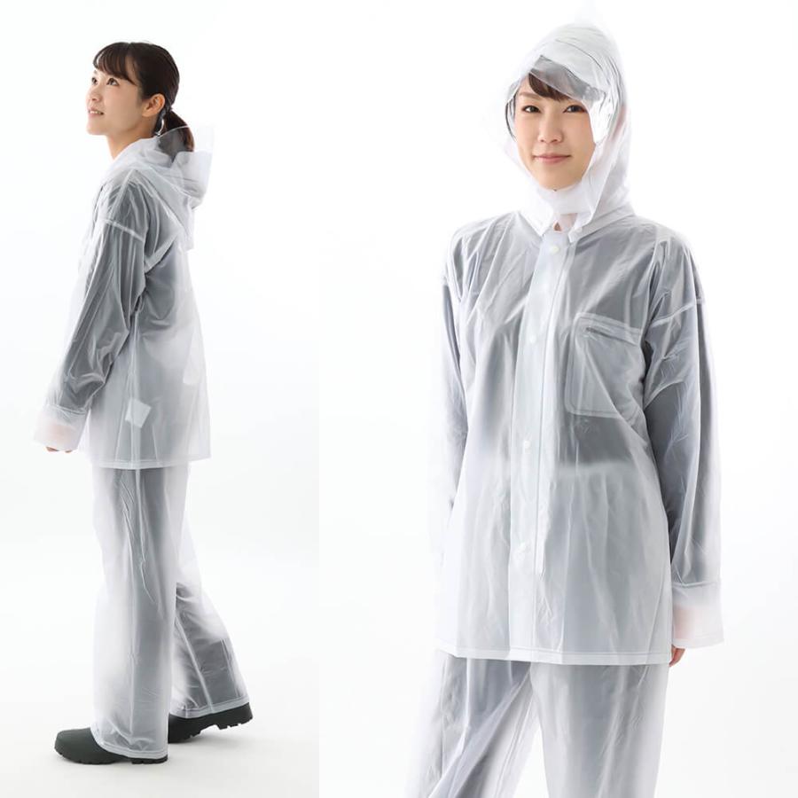 カッパ 雨具 レインスーツ 透明 レインウェア 安い キャンプ アウトドア メンズ レディース 男女兼用 子供 豪雨 PVC  レインスーツ 1500 | カジメイク | 07