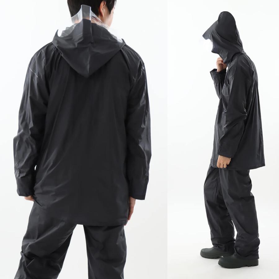 カッパ 雨具 レインウェア 上下 作業 安い シンプル メンズ 合羽 PVC 作業用 作業 工事 農作業仕事 通勤 レインワーク 1800 | カジメイク | 02