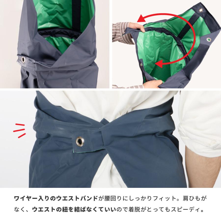 エプロン 防水 ワンタッチ メンズ レディース 男女兼用 ギフト 前掛け 抗菌 防臭 洗車 水撒き 水産加工 調理 魚 ジャスト前掛け 1902 | カジメイク | 06