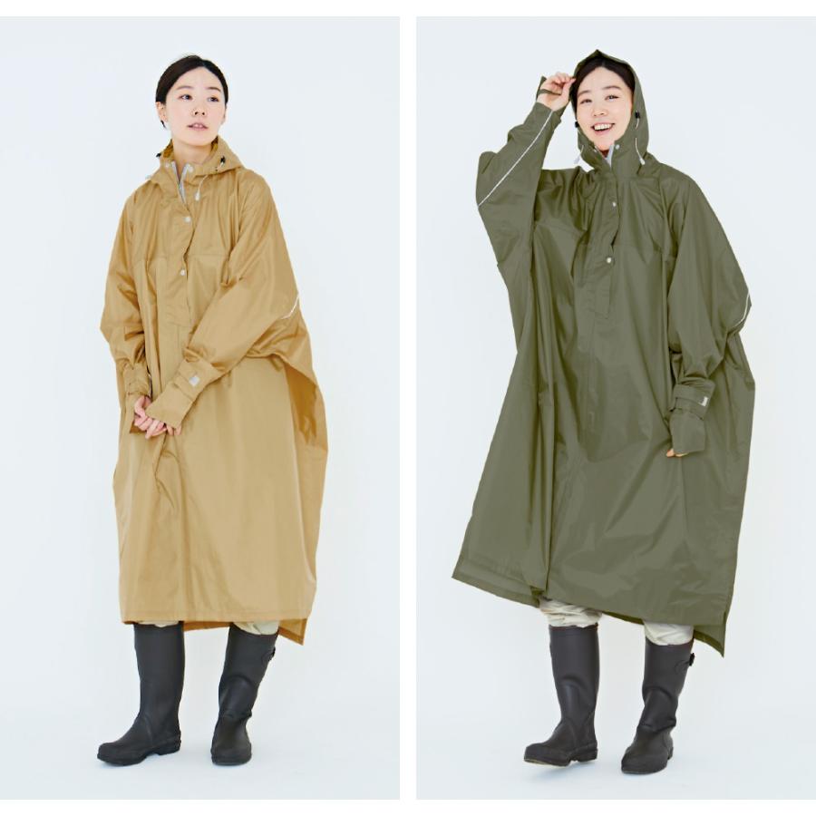 レインポンチョ レインコート 自転車 リュック ロング レディース メンズ 送迎 防水 ママ おしゃれ 通学 通勤 カッパ 雨具 ハイポンチョ 3340 | カジメイク | 19