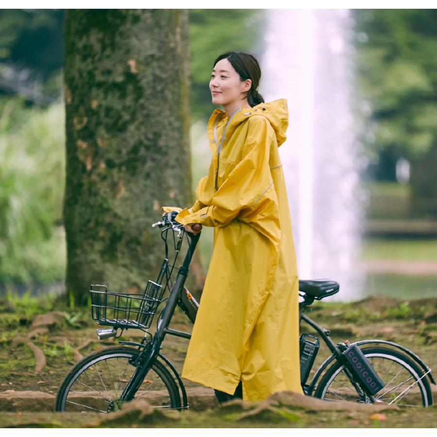 レインポンチョ レインコート 自転車 リュック ロング レディース メンズ 送迎 防水 ママ おしゃれ 通学 通勤 カッパ 雨具 ハイポンチョ 3340 | カジメイク | 20