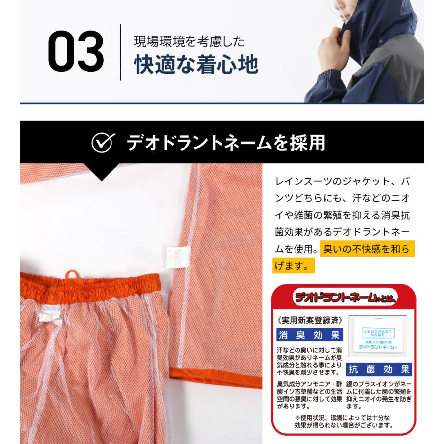 カッパ 雨具 自転車 レインウェア メンズ レディース 男女 作業  釣り 仕事 農作業 建設業 土木作業 工事 レインストロング 3410 | カジメイク | 11