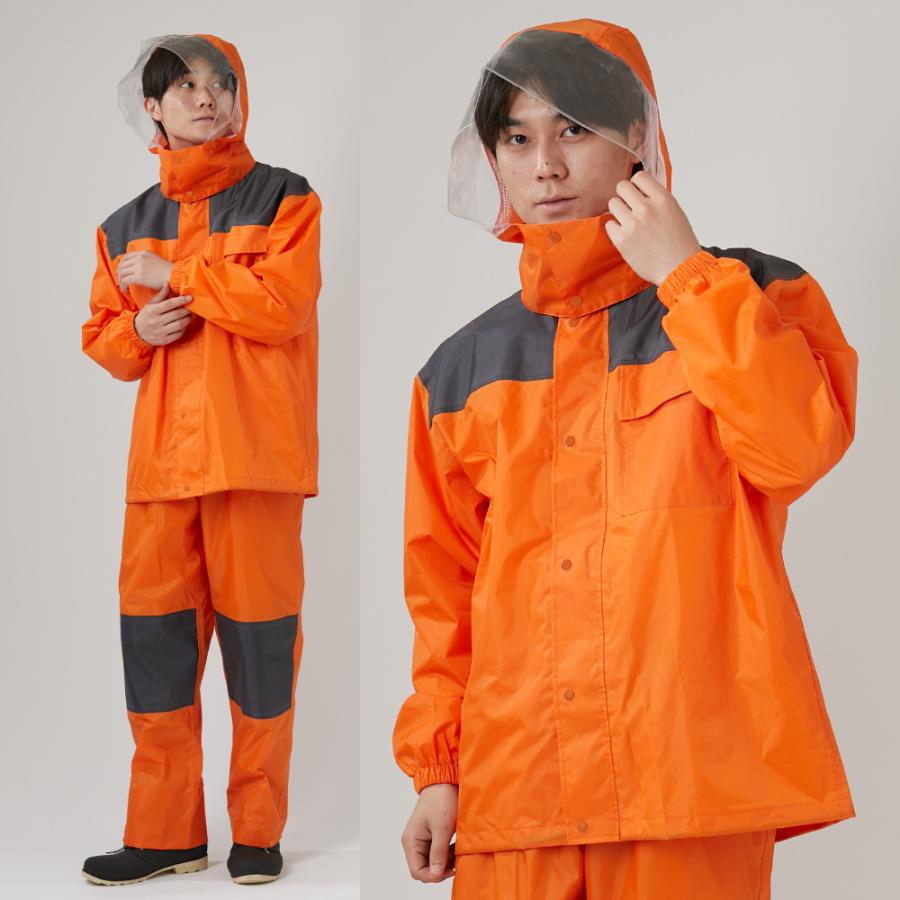 カッパ 雨具 自転車 レインウェア メンズ レディース 男女 作業  釣り 仕事 農作業 建設業 土木作業 工事 3420 アーマーライトレインスーツ | カジメイク | 11