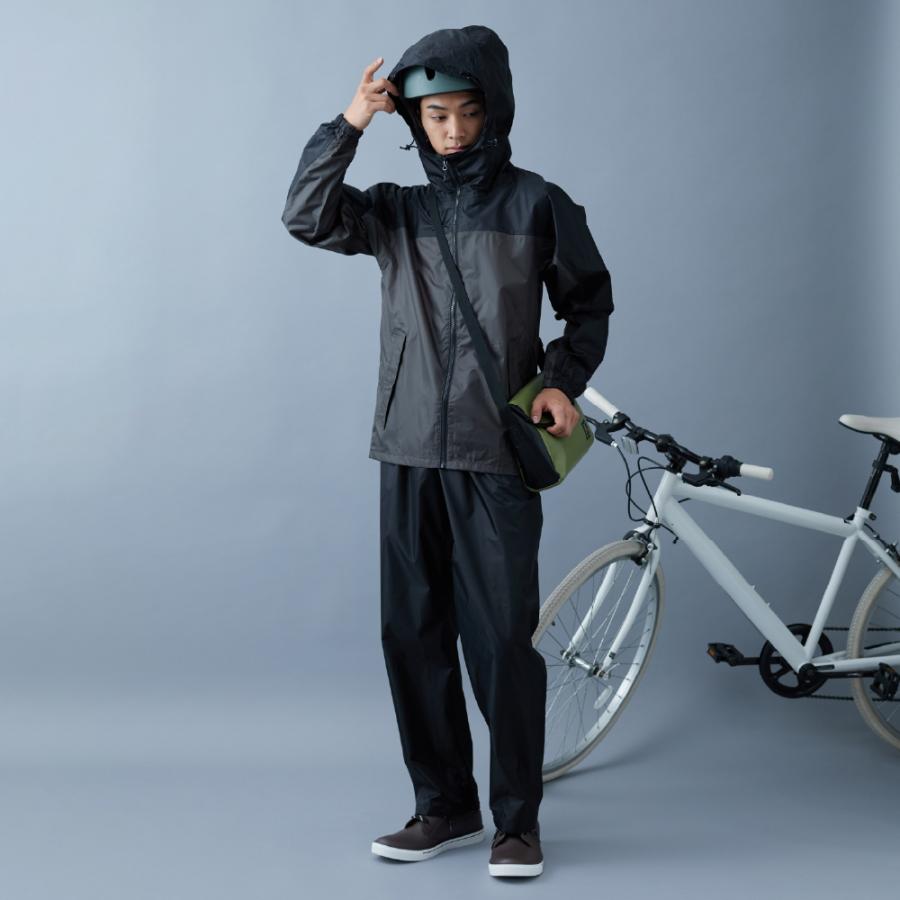 レインウェア 上下 メンズ レディース レインスーツ 軽量 雨具 カッパ ヘルメット対応 ゴルフ 自転車 バイク 作業 3430 ライトシールドレインスーツ | カジメイク | 13