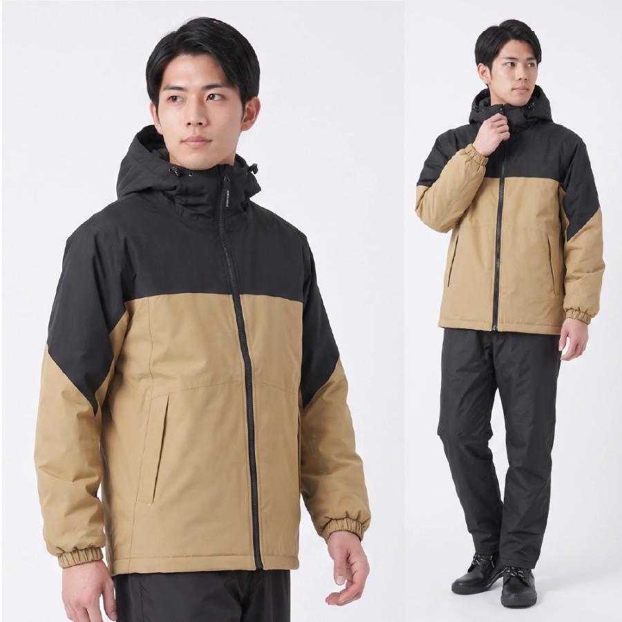 防水防寒 上下セット 防寒着 冬用レインウェア メンズ レインスーツ 防水 中わた 暖かい はっ水 ツートン バリアスコールド防水防寒スーツ 5303 | カジメイク | 09