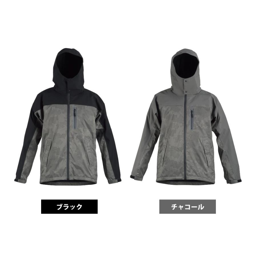 レインジャケット メンズ レディース レインウェア 防水 保温 防寒 ストレッチ 雨具 合羽 通勤 通学 アウトドア 5452 全天候プリントウォームジャケット | カジメイク | 15