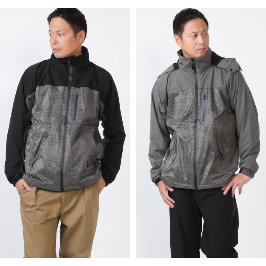 レインジャケット メンズ レディース レインウェア 防水 保温 防寒 ストレッチ 雨具 合羽 通勤 通学 アウトドア 5452 全天候プリントウォームジャケット | カジメイク | 18