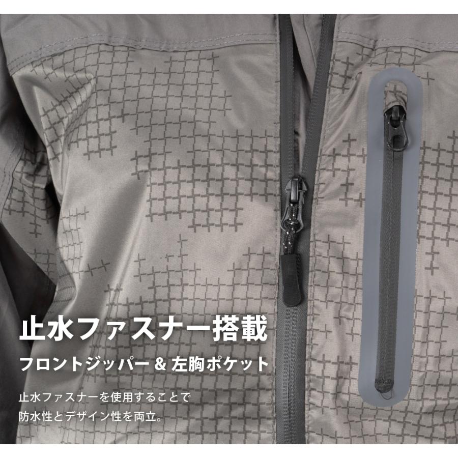 レインジャケット メンズ レディース レインウェア 防水 保温 防寒 ストレッチ 雨具 合羽 通勤 通学 アウトドア 5452 全天候プリントウォームジャケット | カジメイク | 11