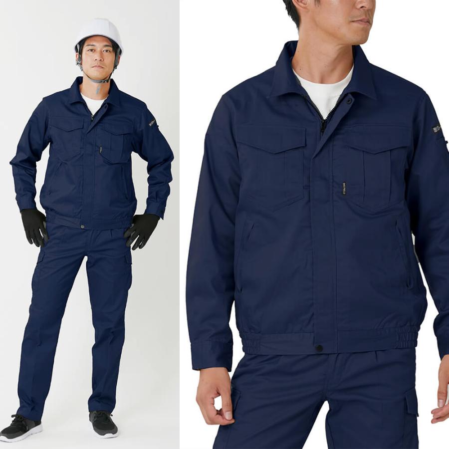作業服 作業着 オールシーズン ジャンパー メンズ 長袖 ユニフォーム 農業 ブルゾン 制服 仕事 仕事着 日用大工 Ｔ/Ｃブルゾン 6800 | カジメイク | 13