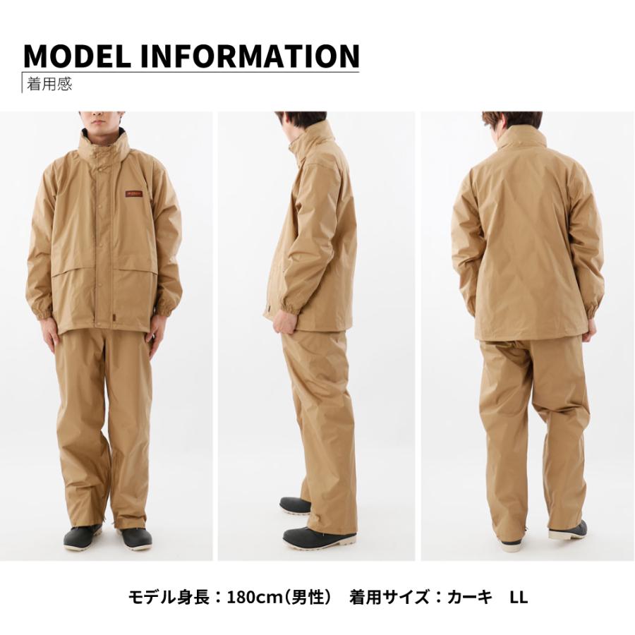 レインウェア メンズ 上下 透湿 防水 カッパ 雨具 レインスーツ 登山 ゴルフ バイク 自転車 男女兼用 エントラント使用レインスーツ 7200 | カジメイク | 20