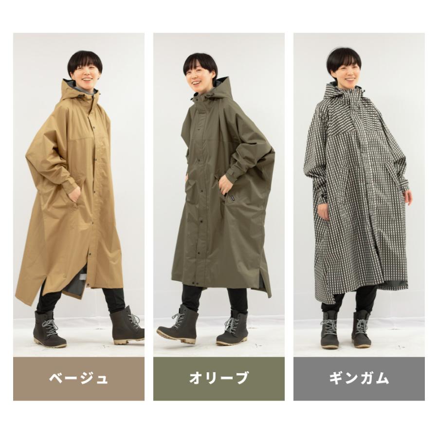 レインコート 自転車 リュック レインポンチョ 男女兼用 アウトドア 通学 通勤 おしゃれ ロング レディース メンズ 7441 サイクルモードハイポンチョ | カジメイク | 15