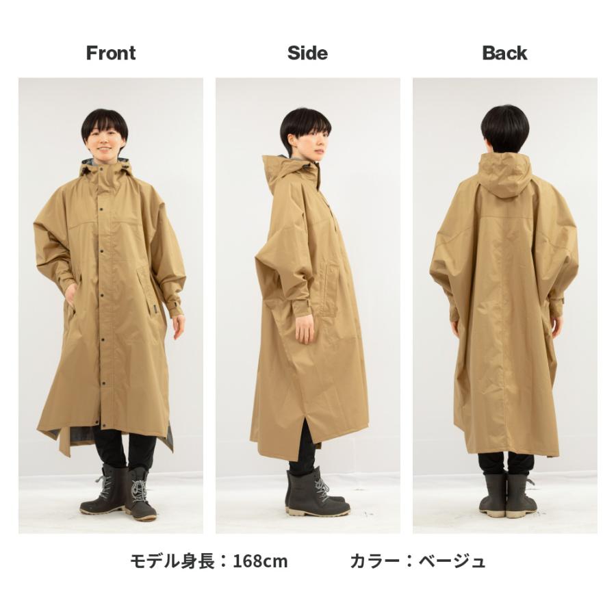 レインコート 自転車 リュック レインポンチョ 男女兼用 アウトドア 通学 通勤 おしゃれ ロング レディース メンズ 7441 サイクルモードハイポンチョ | カジメイク | 20