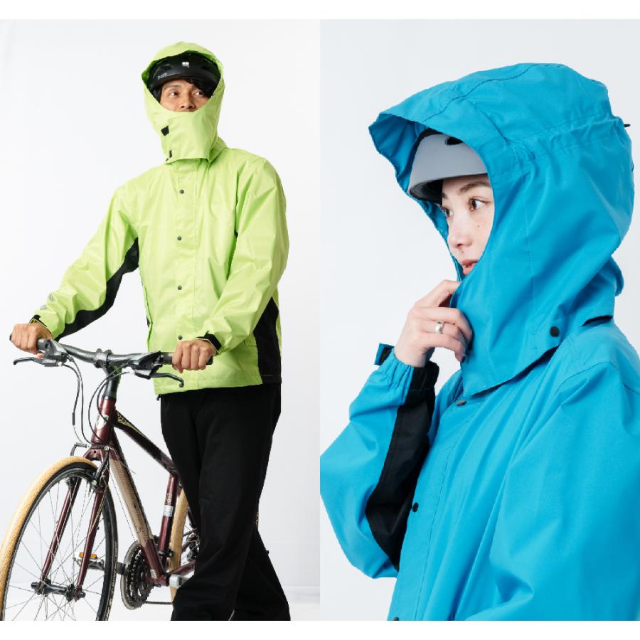 レインスーツ メンズ 上下 蒸れにくい ヘルメット対応 レインウェア レディース 登山 ゴルフ 雨具 自転車 通勤 通学 レインスーツエボリューション 7521 | カジメイク | 16