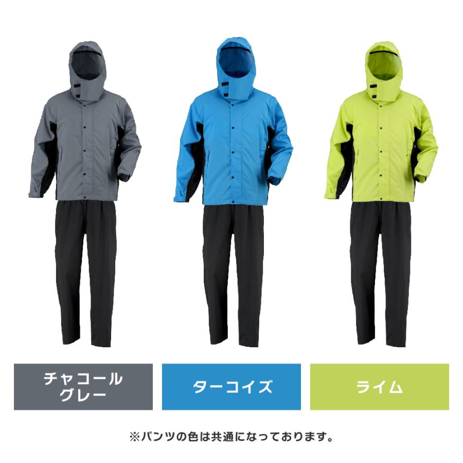 レインスーツ メンズ 上下 蒸れにくい ヘルメット対応 レインウェア レディース 登山 ゴルフ 雨具 自転車 通勤 通学 合羽 レインスーツエボリューション 7521｜workerbee｜18