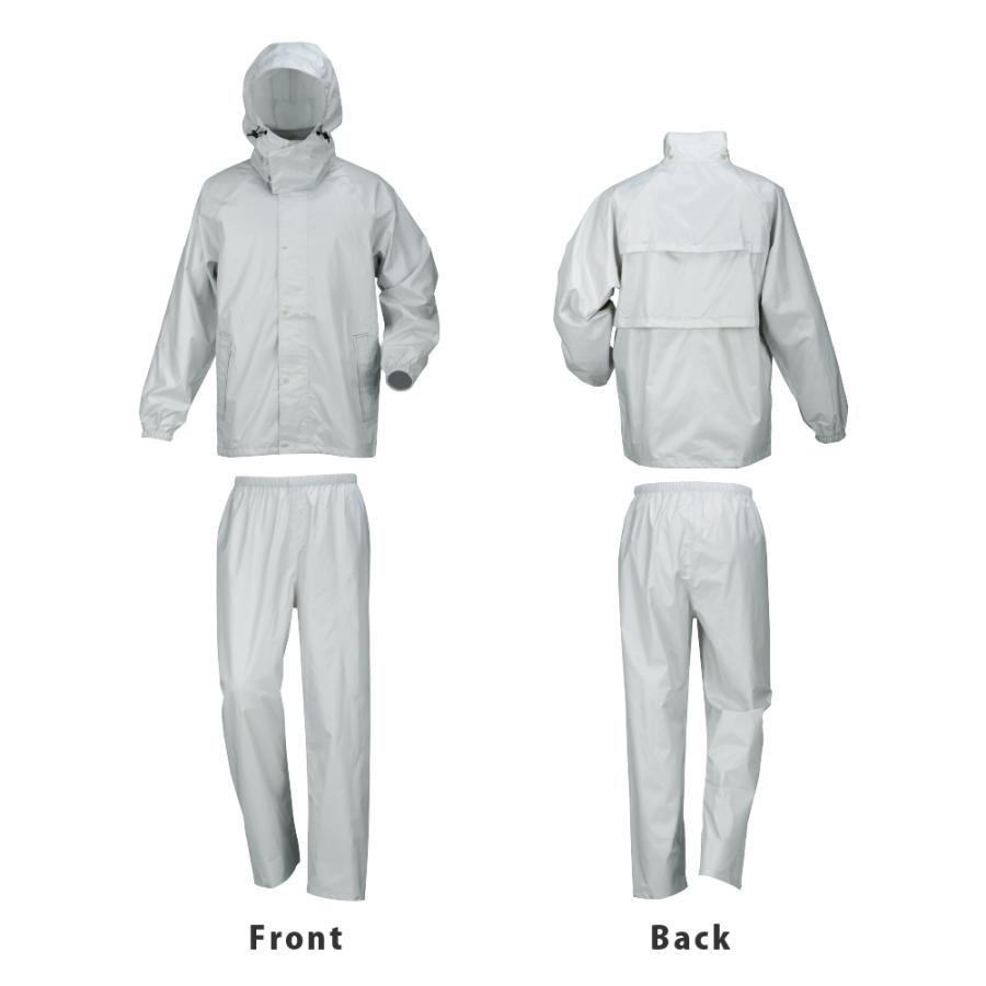 レインスーツ メンズ 上下 自転車 作業用 合羽 防水 透湿 通勤 通学 カッパ 雨具 7542 ダブルベンチレーションレインスーツ | カジメイク | 12