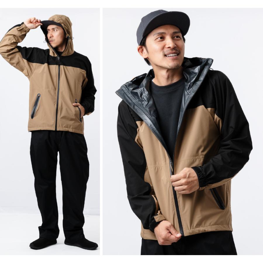 レインスーツ レインウェア メンズ 上下 蒸れにくい ストレッチ カッパ レディース 登山 ゴルフ 雨具 自転車 通勤 通学 合羽 4WAYストレッチシールドEX 7572 | カジメイク | 18