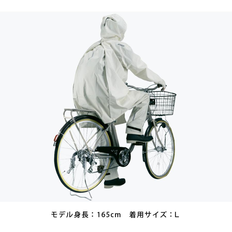 レインスーツ 自転車 リュック対応 メンズ レディース 防水 透湿 通学 通勤 リュック バッグイン 3WAYフード ヘルメット対応 梅雨 7592 バッグインレインスーツ | カジメイク | 11