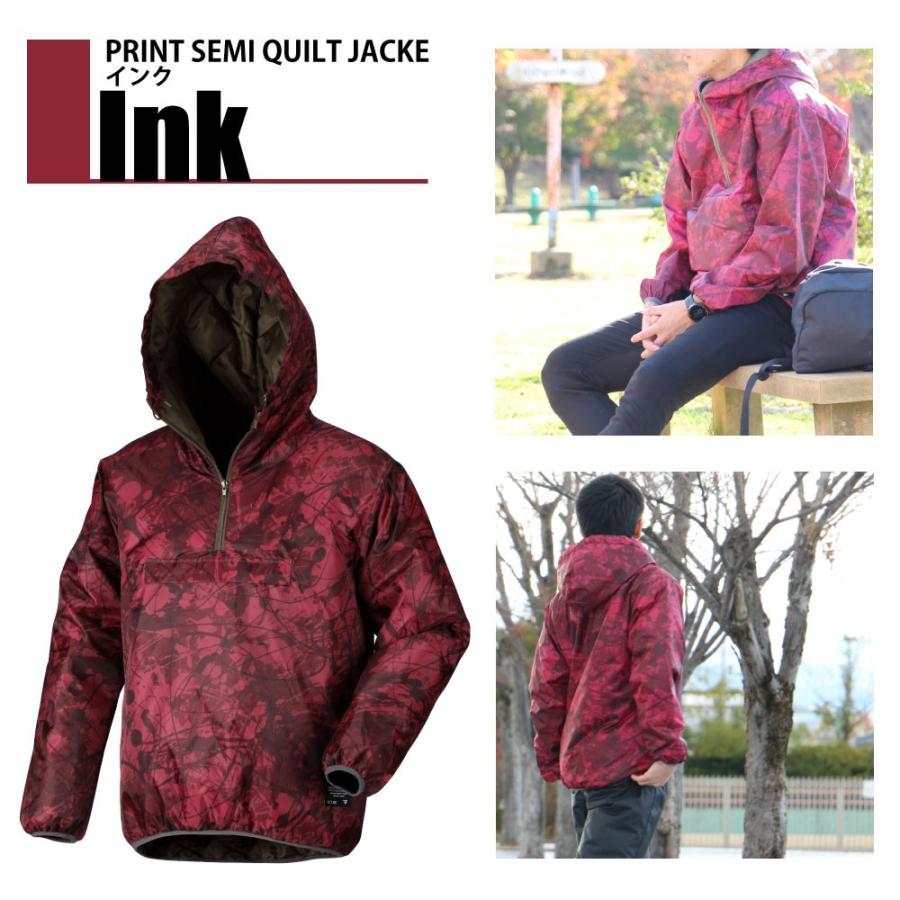 防寒着 メンズ アウター ジャンパー 中綿 キルト ブルゾン プリント 柄 作業服 作業着 防寒 冬用 暖かい あったかい 8260 プリントセミキルトヤッケ | カジメイク | 07
