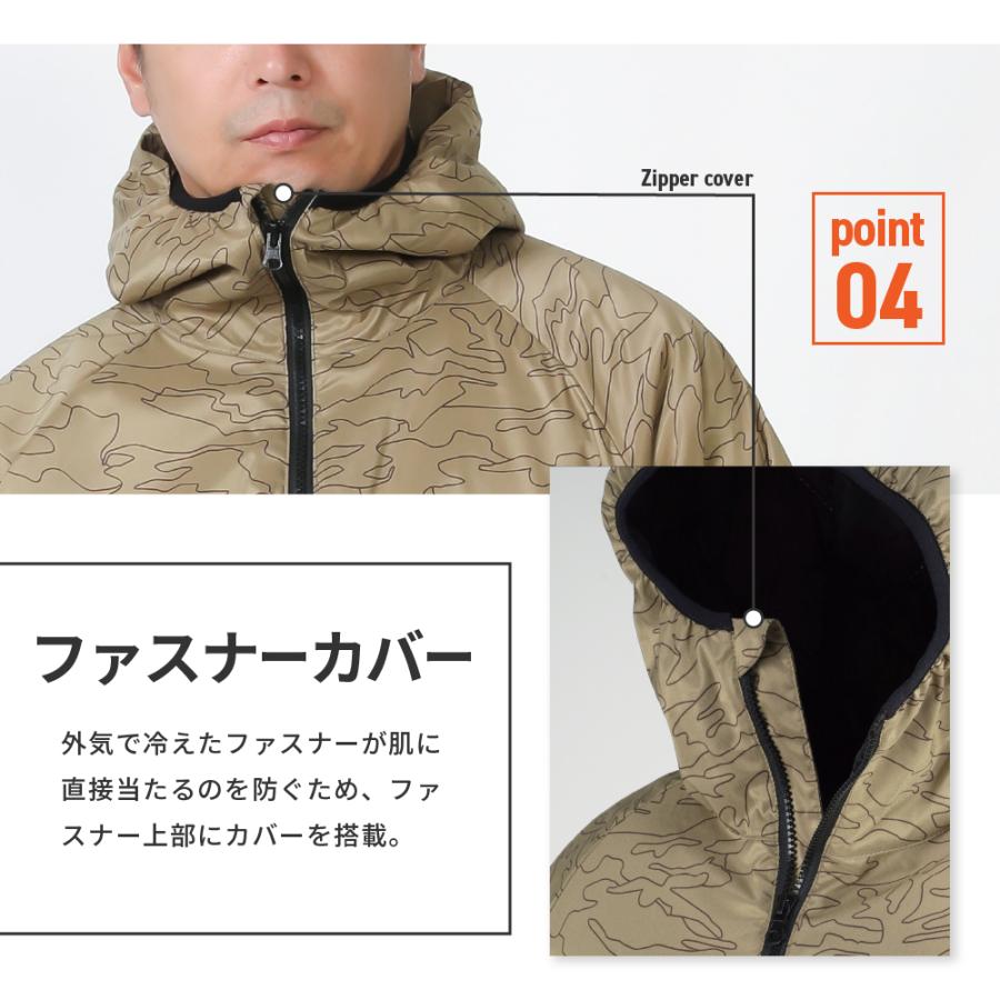 防寒着 メンズ アウター ジャンパー 中綿 キルト ブルゾン カジュアル プリント 作業服 作業着  冬用 暖かい あったか 8274 中綿ストレッチプリントパーカ | カジメイク | 10