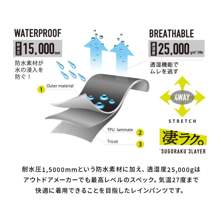 作業着 ズボン 作業服 ストレッチ メンズ 防水 撥水 透湿 ワークパンツ レインパンツ 通勤 アウトドア 男女兼用 6104 3レイヤー全天候型ワーキングパンツ | カジメイク | 05