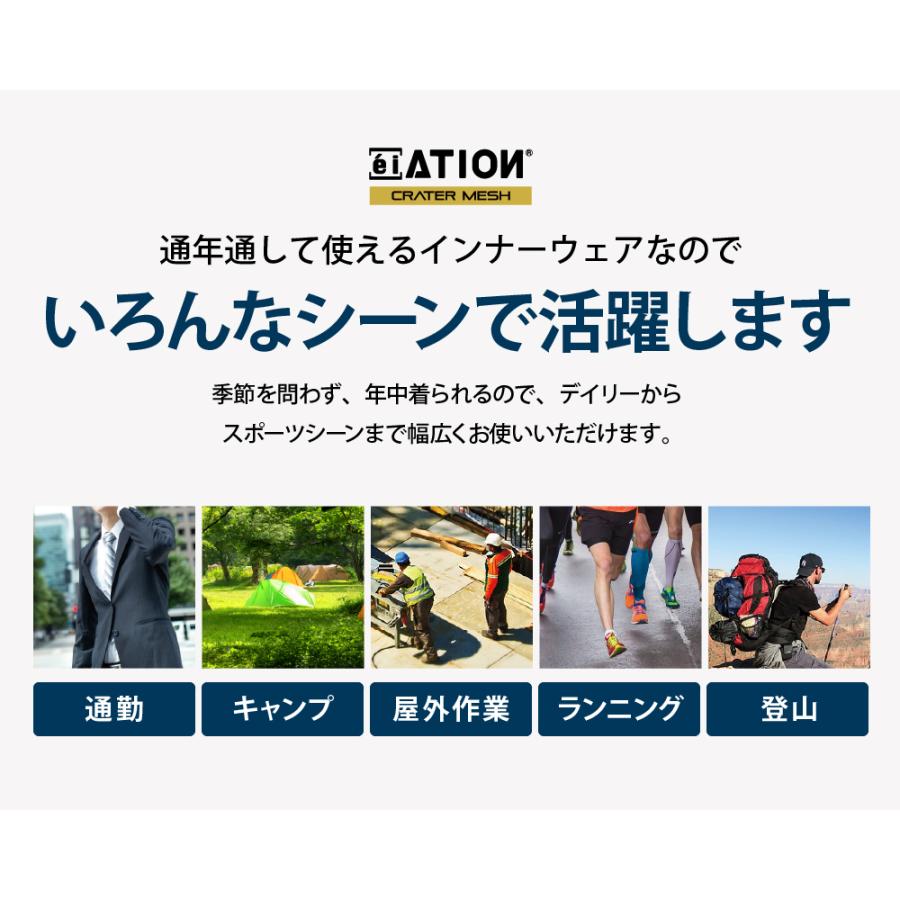 インナー メンズ メッシュ ノースリーブ Vネック オールシーズン 秋冬用 保温性 夏用 通気性 べたつかない スポーツ クレーターメッシュVノースリーブ 8822 | カジメイク | 04