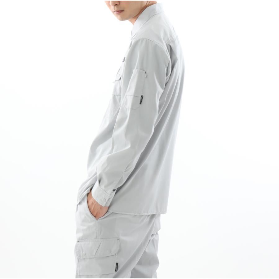 ワークシャツ メンズ 長袖シャツ 仕事用 仕事 ワークウェア ワークウエア 普段着 作業 農作業 トレッキング 8552 サマーツイル長袖シャツ | カジメイク | 09