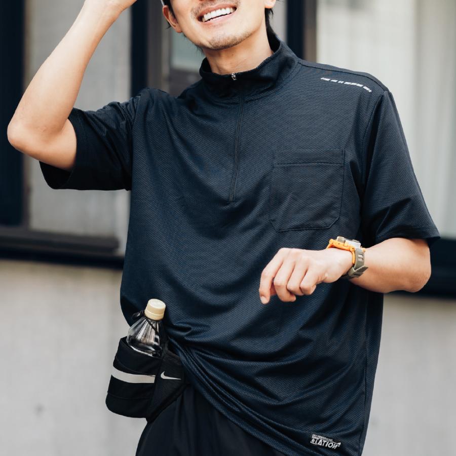 作業着 夏用 速乾 半袖シャツ メンズ 半袖Tシャツ ポロシャツ 無地 ジップアップ 作業 仕事 吸汗 消臭 Newシェイドドライナー半袖Zip Upシャツ 8845 | カジメイク | 19