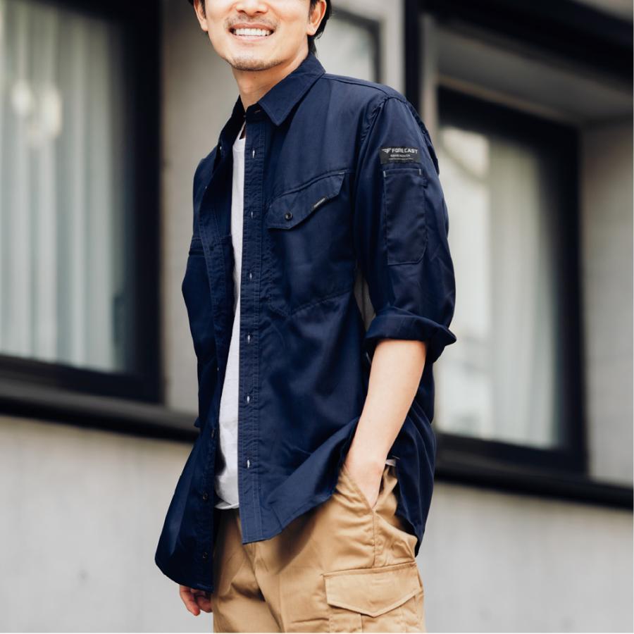 作業着 ワークシャツ 長袖 夏用 涼しい メンズ 仕事用 仕事 ワークウェア ワークウエア サマーソルジャー長袖シャツ 8572 | カジメイク | 16