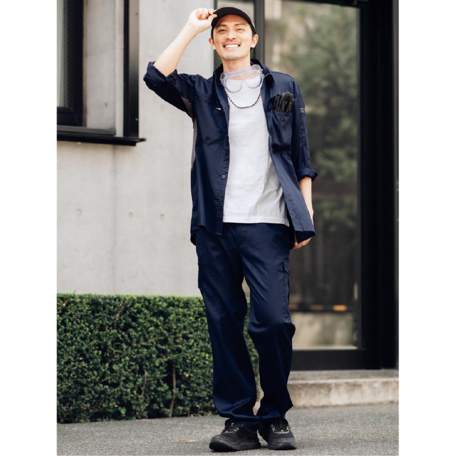 作業着 ワークシャツ 長袖 夏用 涼しい メンズ 仕事用 仕事 ワークウェア ワークウエア サマーソルジャー長袖シャツ 8572 | カジメイク | 17