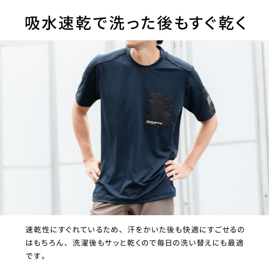 カジメイク 作業着 夏用 速乾 Tシャツ ティーシャツ メンズ 遮熱
