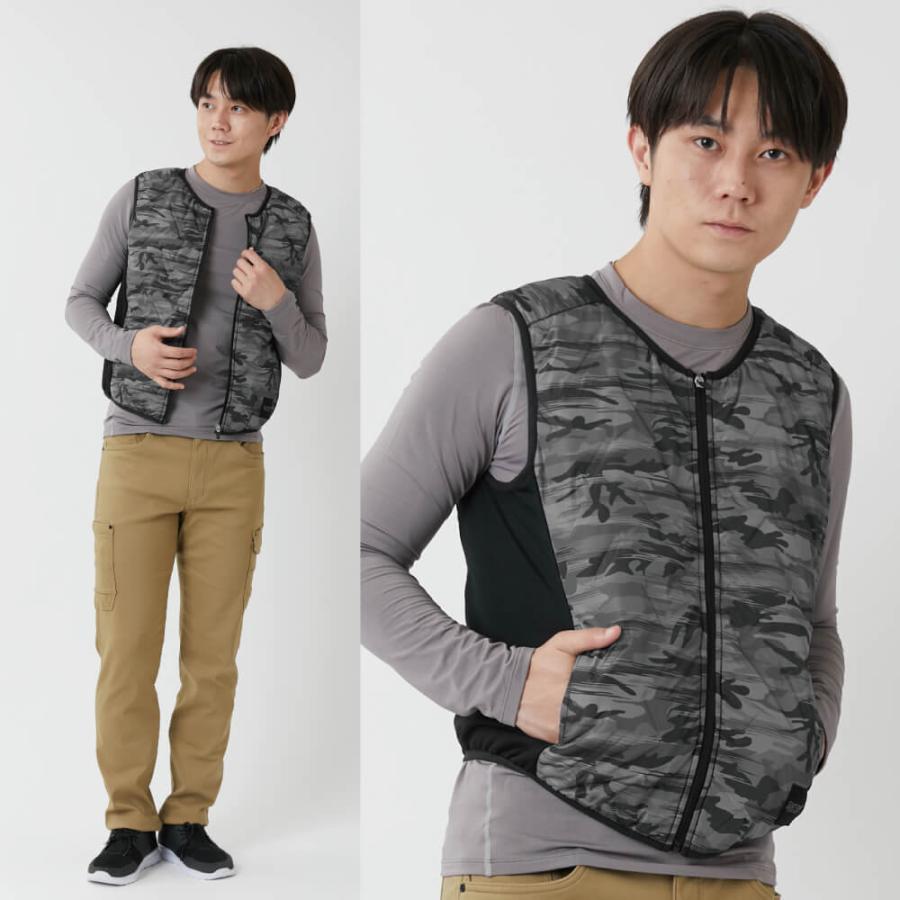 ベスト メンズ 防寒 軽い おしゃれ 無地 かっこいい 防寒着 作業服 暖かい 重ね着 あったかい 大きいサイズ 8361 ピンソニックキルトベスト | カジメイク | 08