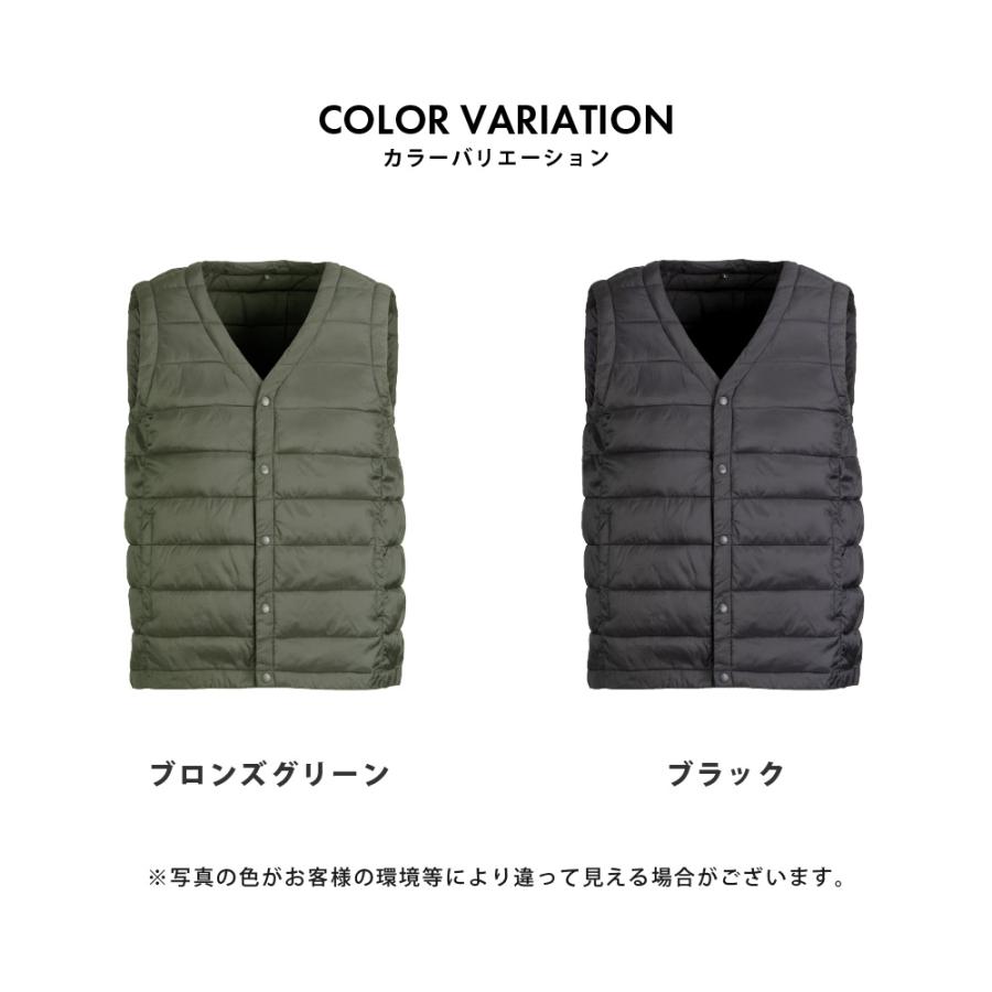 ベスト メンズ 防寒 アウター 作業服 保温 軽量 通気性 暖かい 軽い 春秋冬 冬用 収納袋付き キャンプ アウトドア 釣り 光発熱ファイバーダウンベスト 8371 | カジメイク | 07