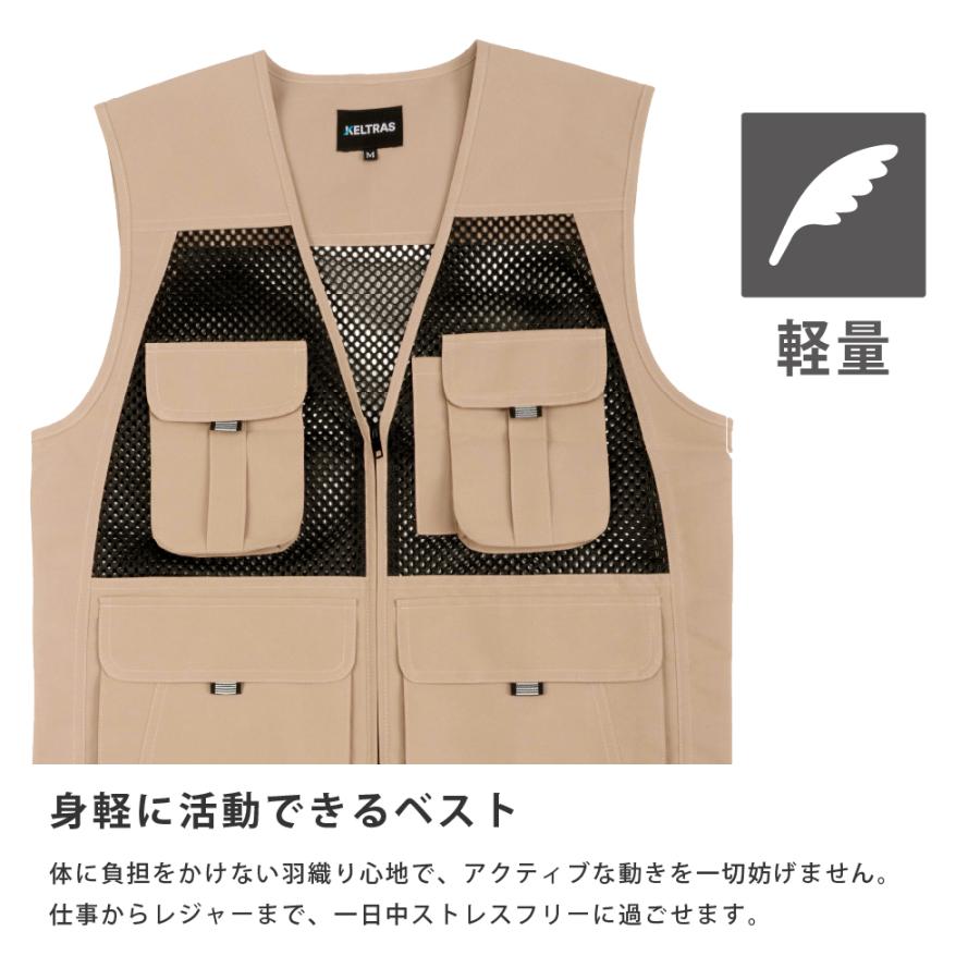 メッシュベスト メンズ ポケット付 作業用 作業服 作業着 農業 仕事 日用大工 DIY レディース ベスト 8905メッシュベスト | カジメイク | 06