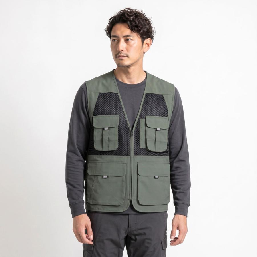 メッシュベスト メンズ ポケット付 作業用 作業服 作業着 農業 仕事 日用大工 DIY レディース ベスト 8905メッシュベスト | カジメイク | 11