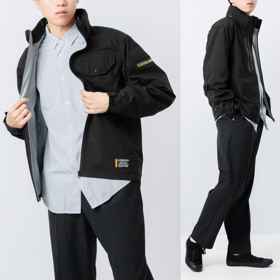 作業着 上着 ジャケット 防水 撥水 透湿 ストレッチ レインウェア アウトドア 男女兼用  6100 3レイヤー全天候型ワーキングジャケット | カジメイク | 18