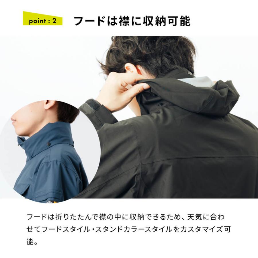 作業着 上着 ジャケット 防水 撥水 透湿 ストレッチ レインウェア アウトドア 男女兼用  6100 3レイヤー全天候型ワーキングジャケット | カジメイク | 09